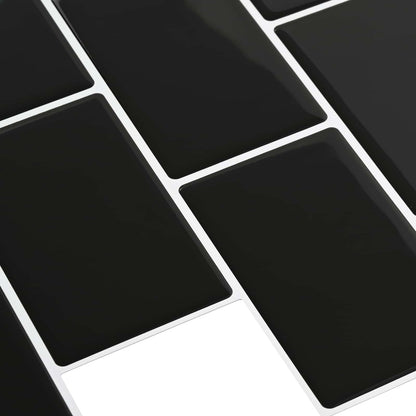 vidaXL Subway Tile 20 pcs Black 30 x 30 cm Polyurethane and PET 4