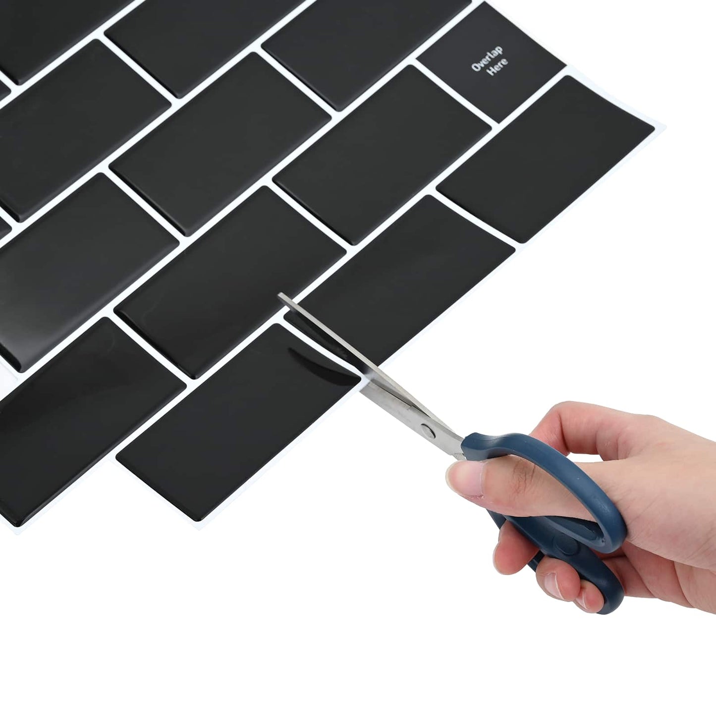 vidaXL Subway Tile 20 pcs Black 30 x 30 cm Polyurethane and PET 5