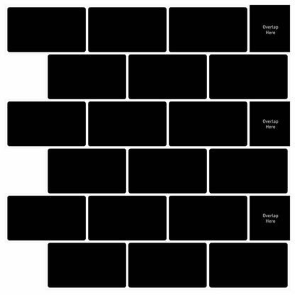 vidaXL Subway Tile 20 pcs Black 30 x 30 cm Polyurethane and PET 1