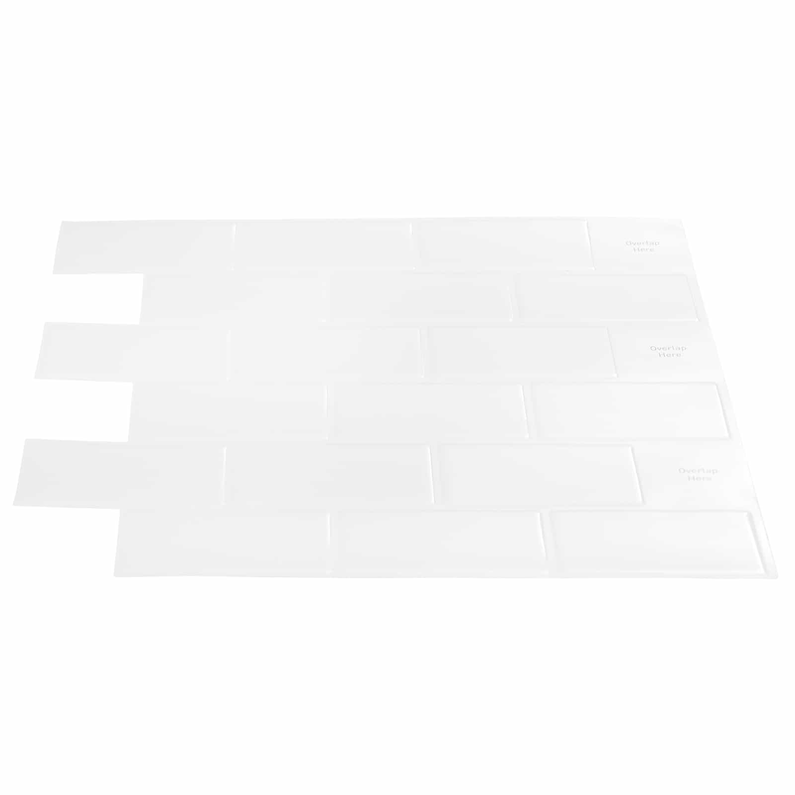 vidaXL Subway Tile 20 pcs White 30 x 30 cm Polyurethane and PET 3