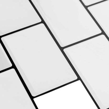 vidaXL Subway Tile 20 pcs White Black 30 x 30 cm Polyurethane and PET 4