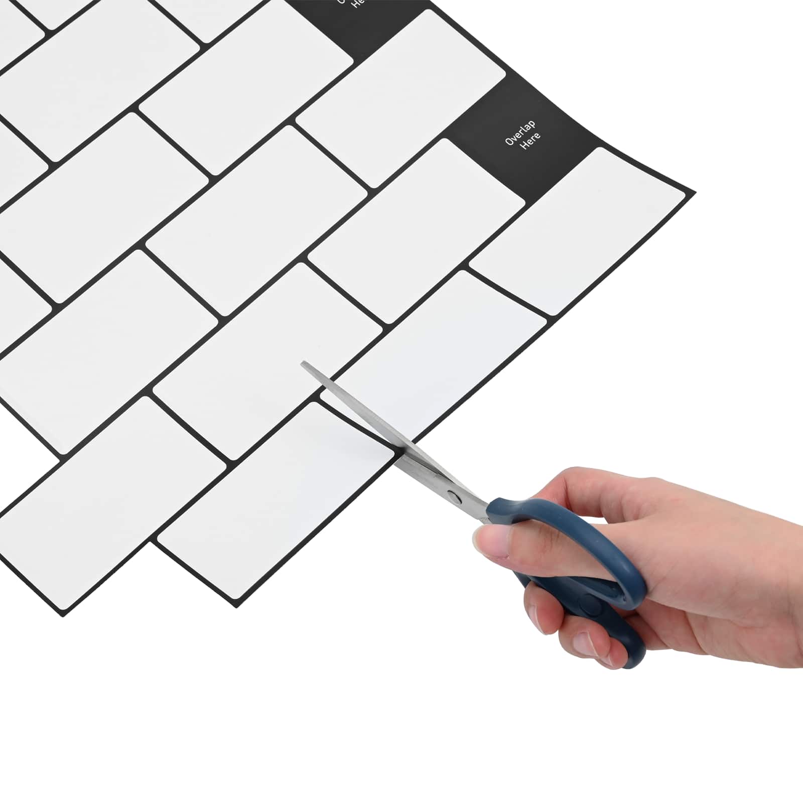 vidaXL Subway Tile 20 pcs White Black 30 x 30 cm Polyurethane and PET 5