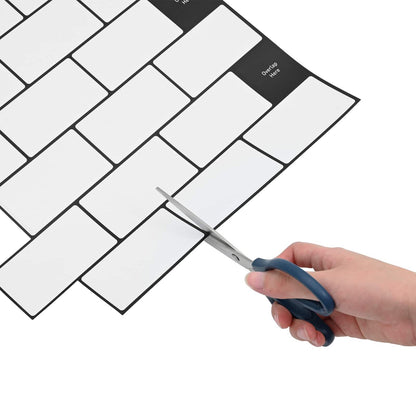 vidaXL Subway Tile 20 pcs White Black 30 x 30 cm Polyurethane and PET 5