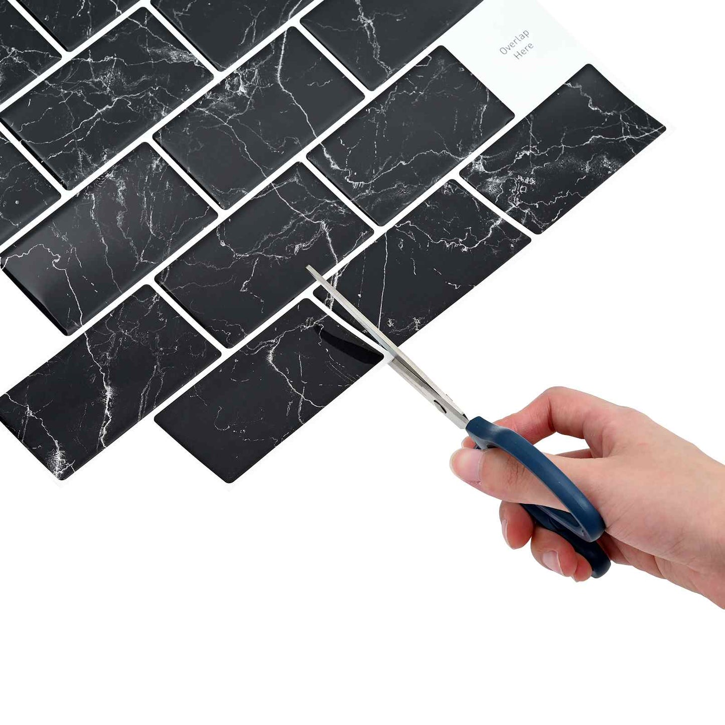 vidaXL Subway Tile 20 pcs Black Marble 30 x 30 cm Polyurethane and PET 5