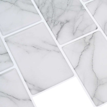 vidaXL Subway Tile 20 pcs White Marble 30 x 30 cm Polyurethane and PET 4