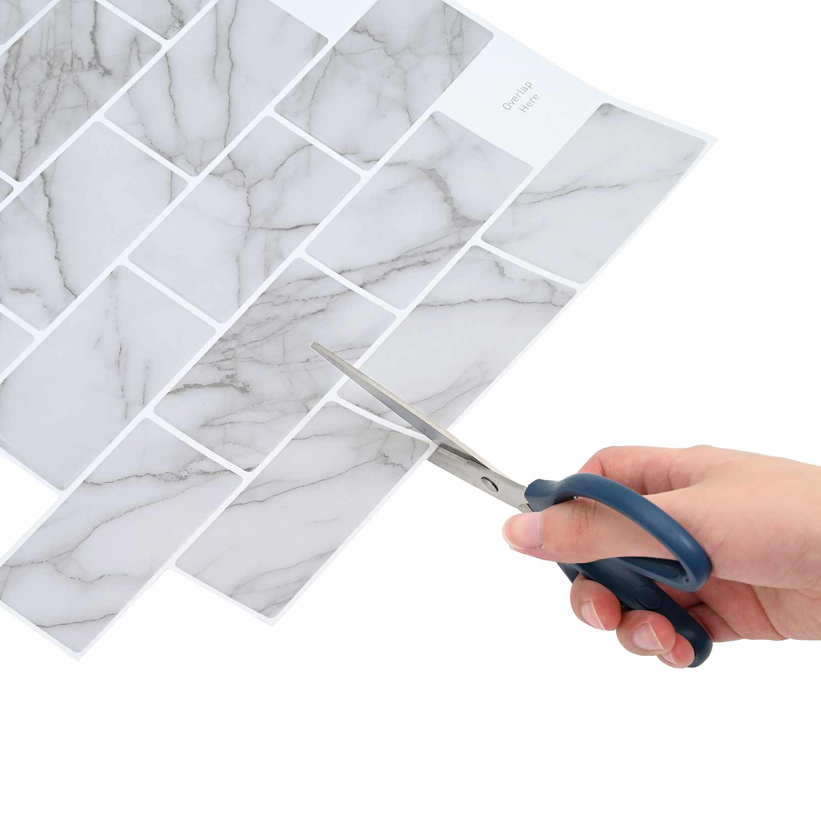 vidaXL Subway Tile 20 pcs White Marble 30 x 30 cm Polyurethane and PET 5