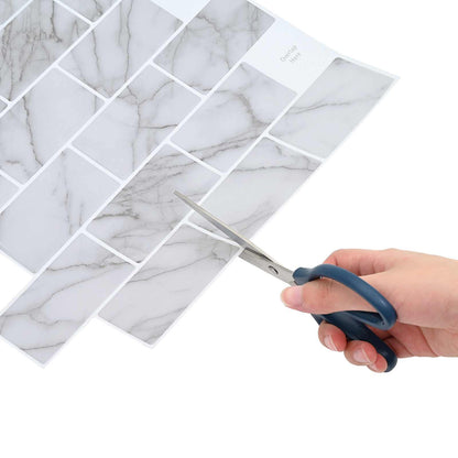 vidaXL Subway Tile 20 pcs White Marble 30 x 30 cm Polyurethane and PET 5
