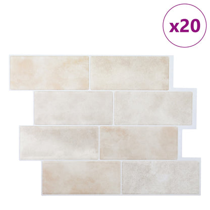 vidaXL Decorative Stickers 20 pcs Beige Marble 29 x 21 cm 2