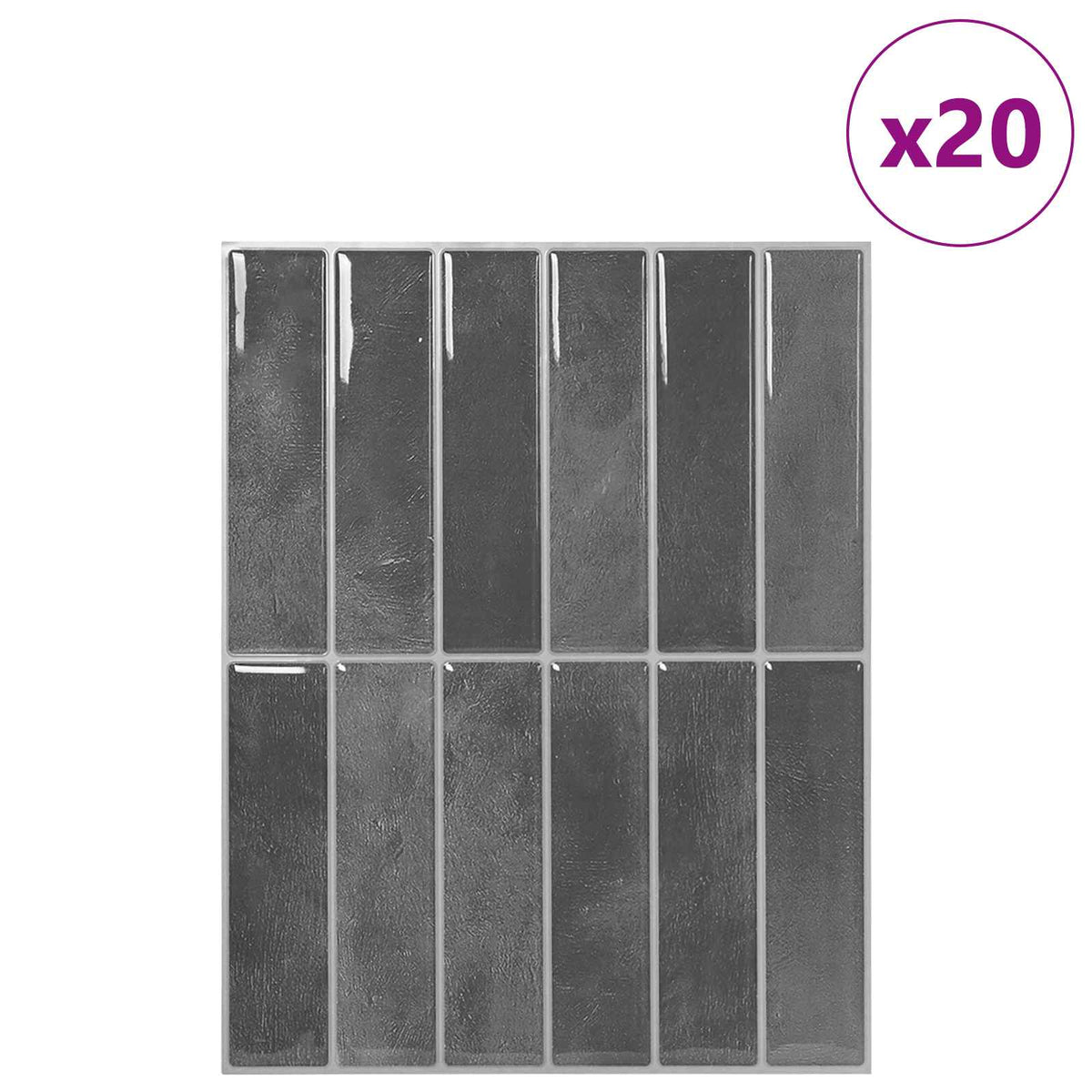 vidaXL Rectangular Tile 20 pcs Grey 29 x 23 x 0.08 cm 2