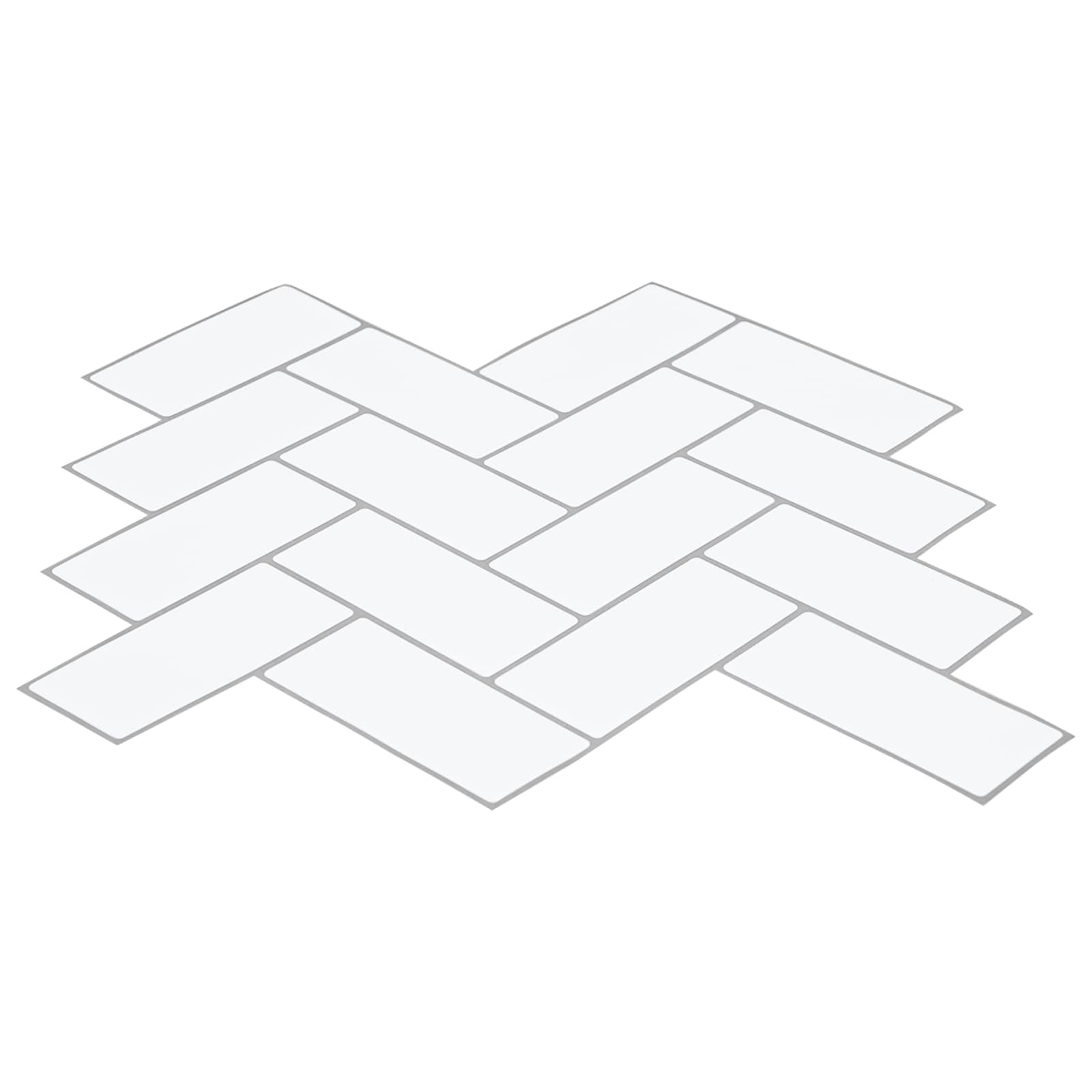 vidaXL Herringbone Tile 20 pcs White Grey 30 x 30 cm 3