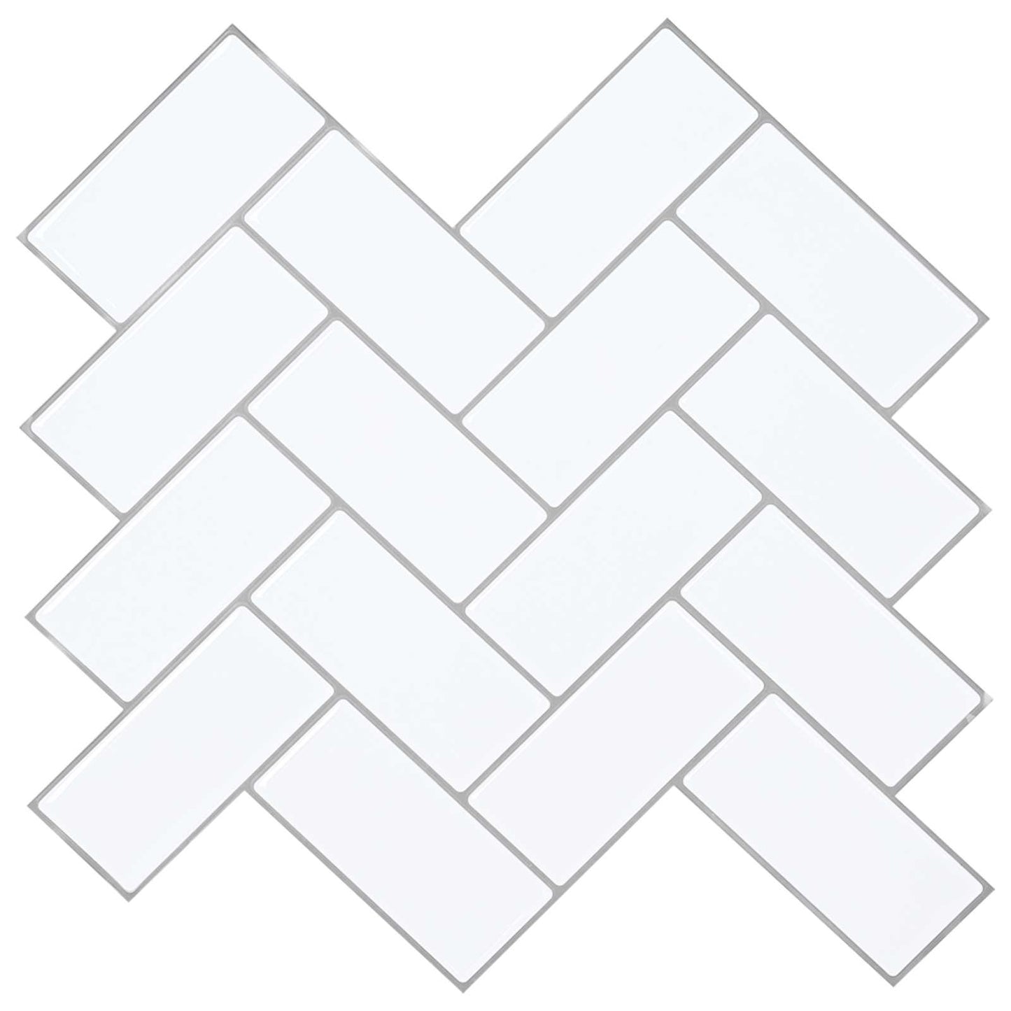 vidaXL Herringbone Tile 20 pcs White Grey 30 x 30 cm 1