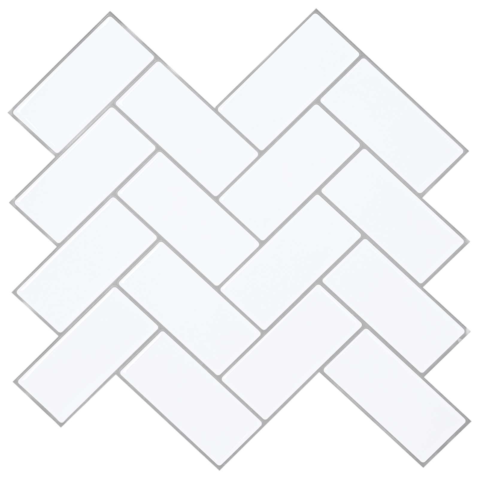 vidaXL Herringbone Tile 20 pcs White Grey 30 x 30 cm 1