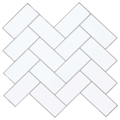 vidaXL Herringbone Tile 20 pcs White Grey 30 x 30 cm 1