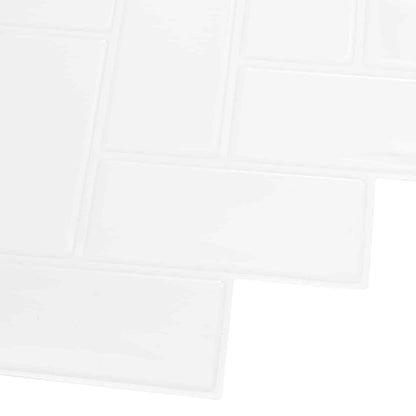 vidaXL Herringbone Tile 20 pcs White 30 x 30 cm Polyurethane and PET 4