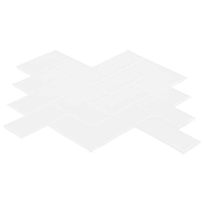 vidaXL Herringbone Tile 20 pcs White 30 x 30 cm Polyurethane and PET 3