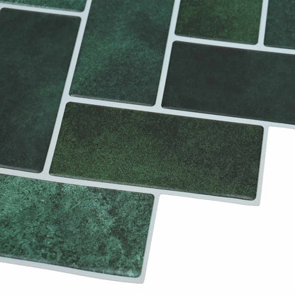 vidaXL Herringbone Tile 20 pcs Dark Green 30 x 30 cm 4