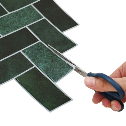 vidaXL Herringbone Tile 20 pcs Dark Green 30 x 30 cm 5