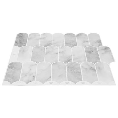 vidaXL Feather Tile 20 pcs Grey Marble 30 x 30 cm Polyurethane and PET 3