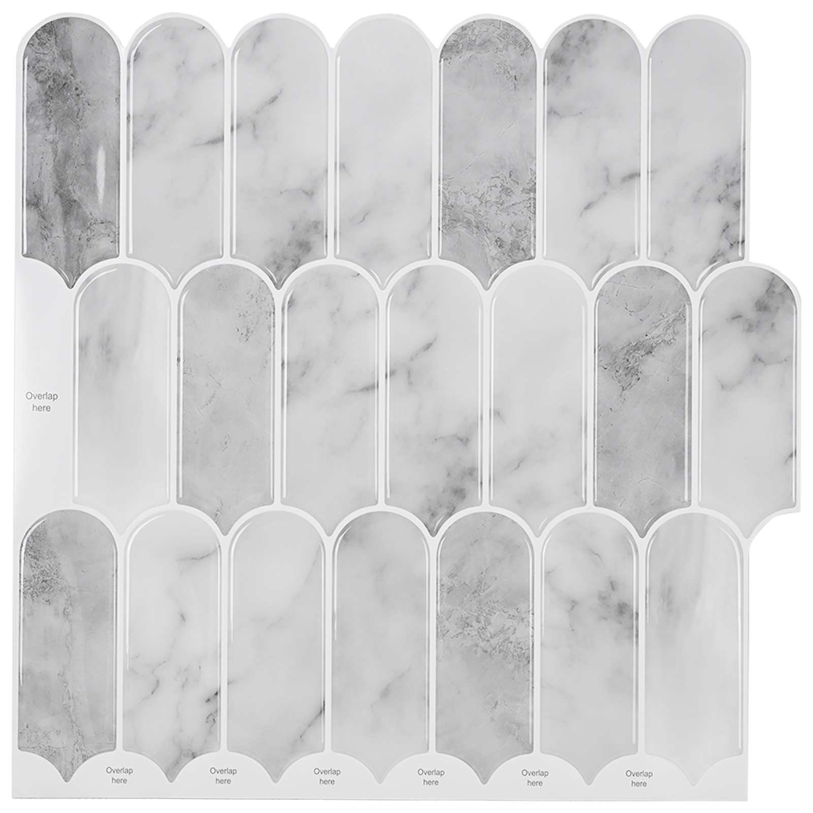 vidaXL Feather Tile 20 pcs Grey Marble 30 x 30 cm Polyurethane and PET 1