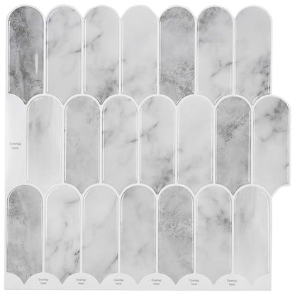 vidaXL Feather Tile 20 pcs Grey Marble 30 x 30 cm Polyurethane and PET 1