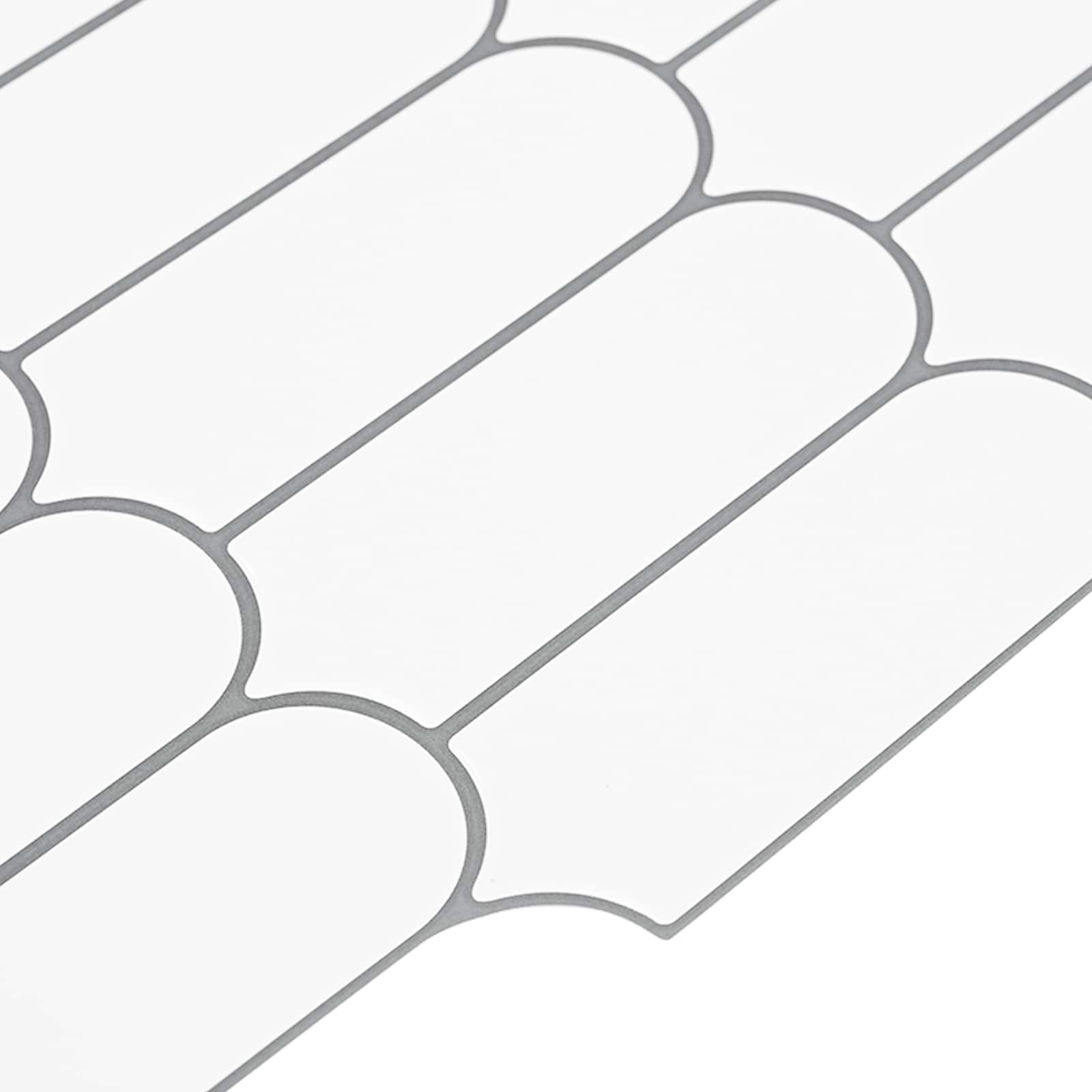 vidaXL Feather Tile 20 pcs White Grey 30 x 30 cm Polyurethane and PET 4