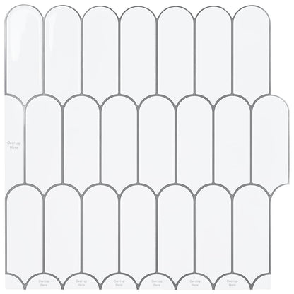 vidaXL Feather Tile 20 pcs White Grey 30 x 30 cm Polyurethane and PET 1