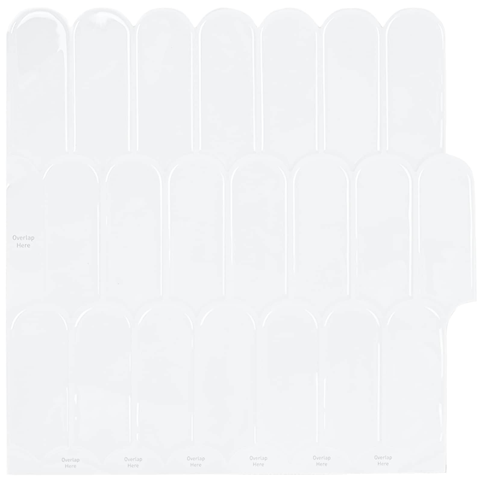 vidaXL Feather Tile 20 pcs White 30 x 30 cm Polyurethane and PET 1