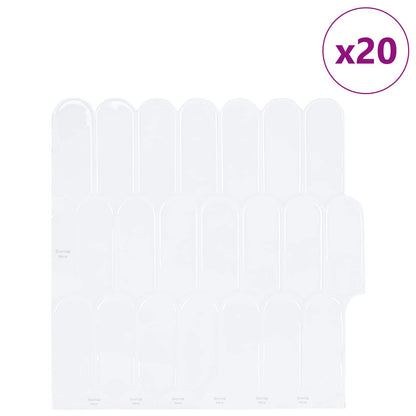 vidaXL Feather Tile 20 pcs White 30 x 30 cm Polyurethane and PET 2