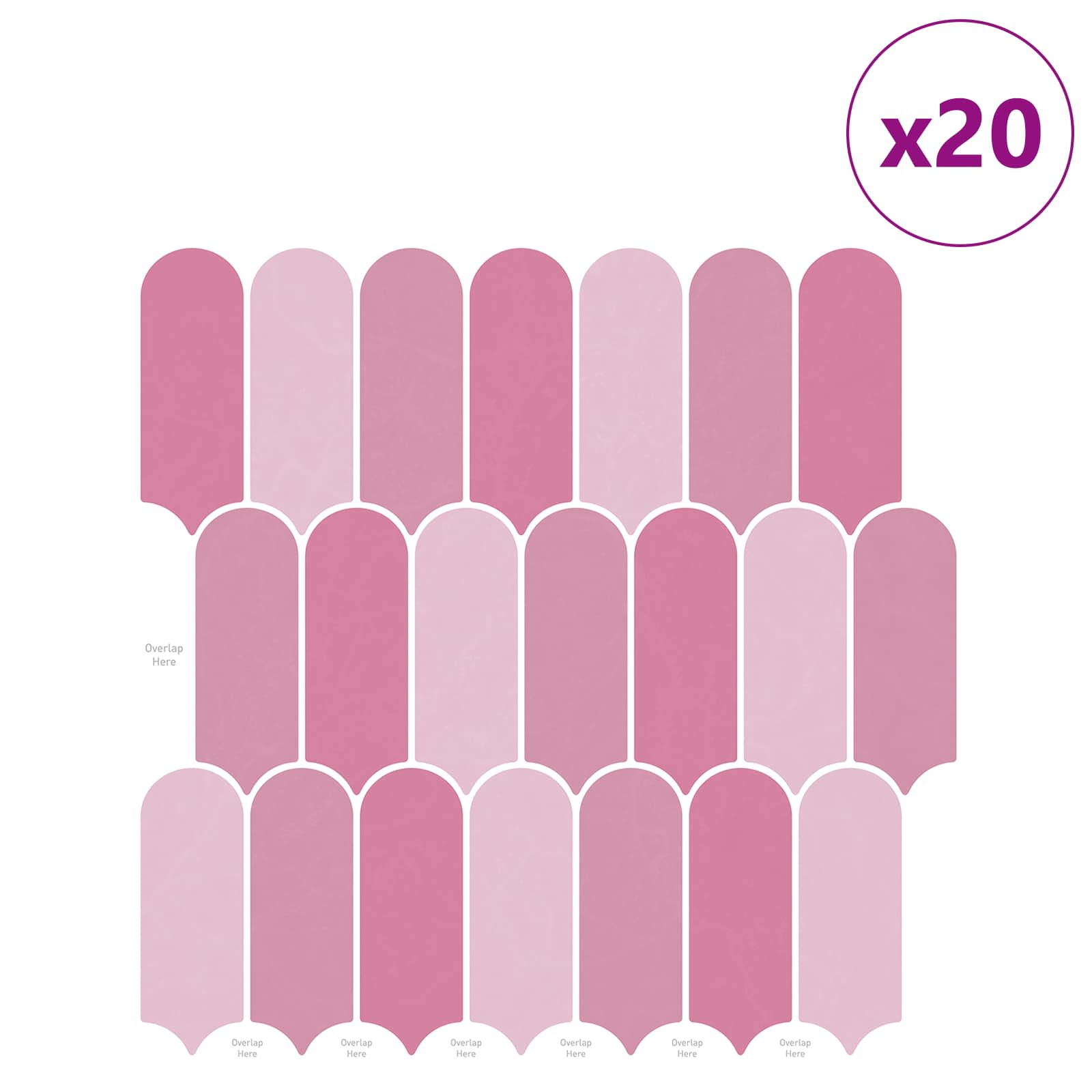 vidaXL Feather Tile 20 pcs Pink 30 x 30 cm Polyurethane and PET 2