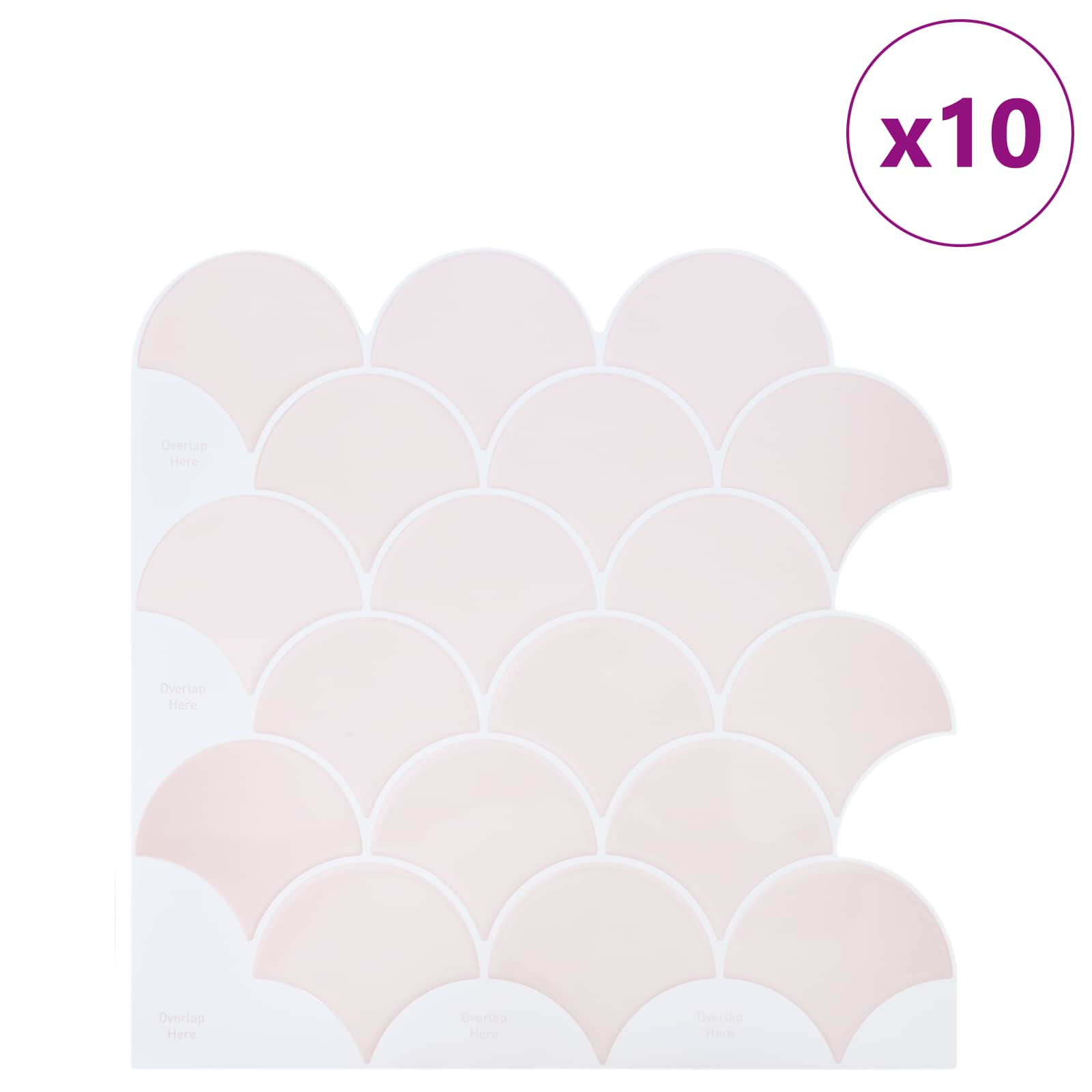 vidaXL Fish Scale Tile 20 pcs Light Pink 30 x 30 cm 2