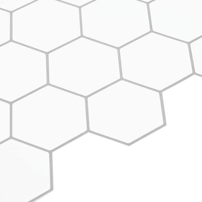 vidaXL Hexagon Tile 20 pcs White Grey 30 x 30 cm Polyurethane and PET 4