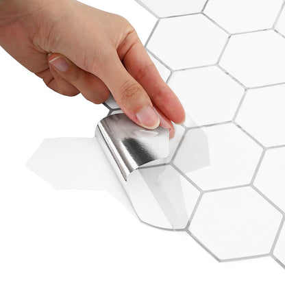 vidaXL Hexagon Tile 20 pcs White Grey 30 x 30 cm Polyurethane and PET 6