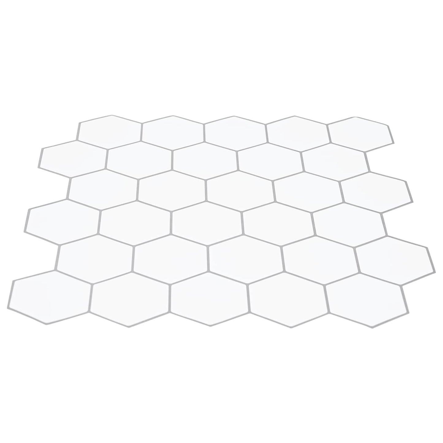 vidaXL Hexagon Tile 20 pcs White Grey 30 x 30 cm Polyurethane and PET 3