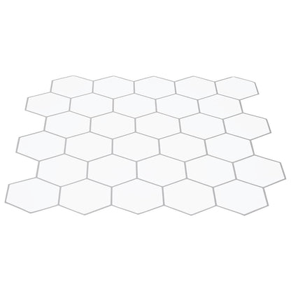 vidaXL Hexagon Tile 20 pcs White Grey 30 x 30 cm Polyurethane and PET 3