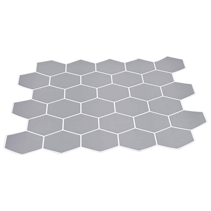 vidaXL Hexagon Tile 20 pcs Grey 30 x 30 cm Polyurethane and PET 3