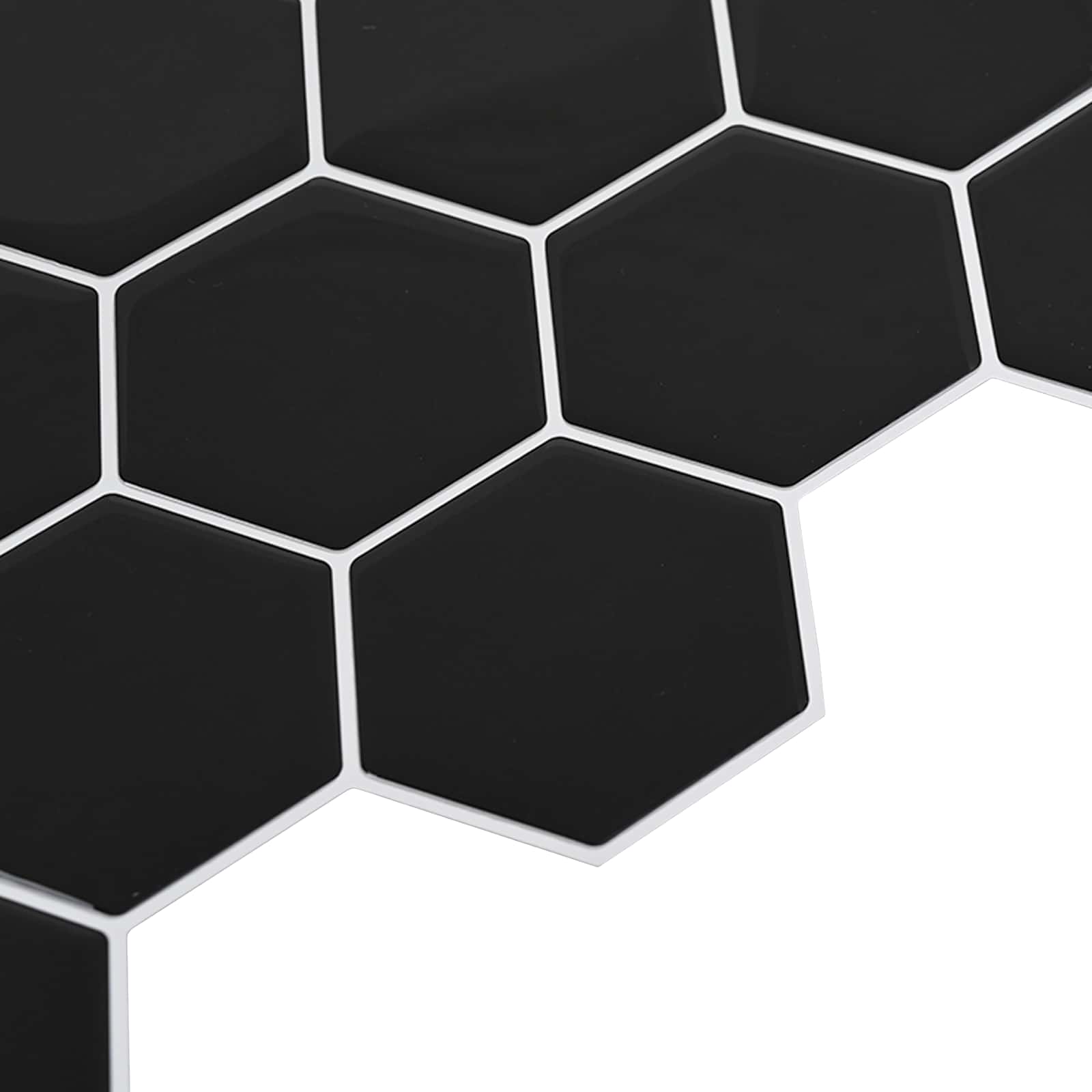 vidaXL Hexagon Tile 20 pcs Black 30 x 30 cm Polyurethane and PET 4