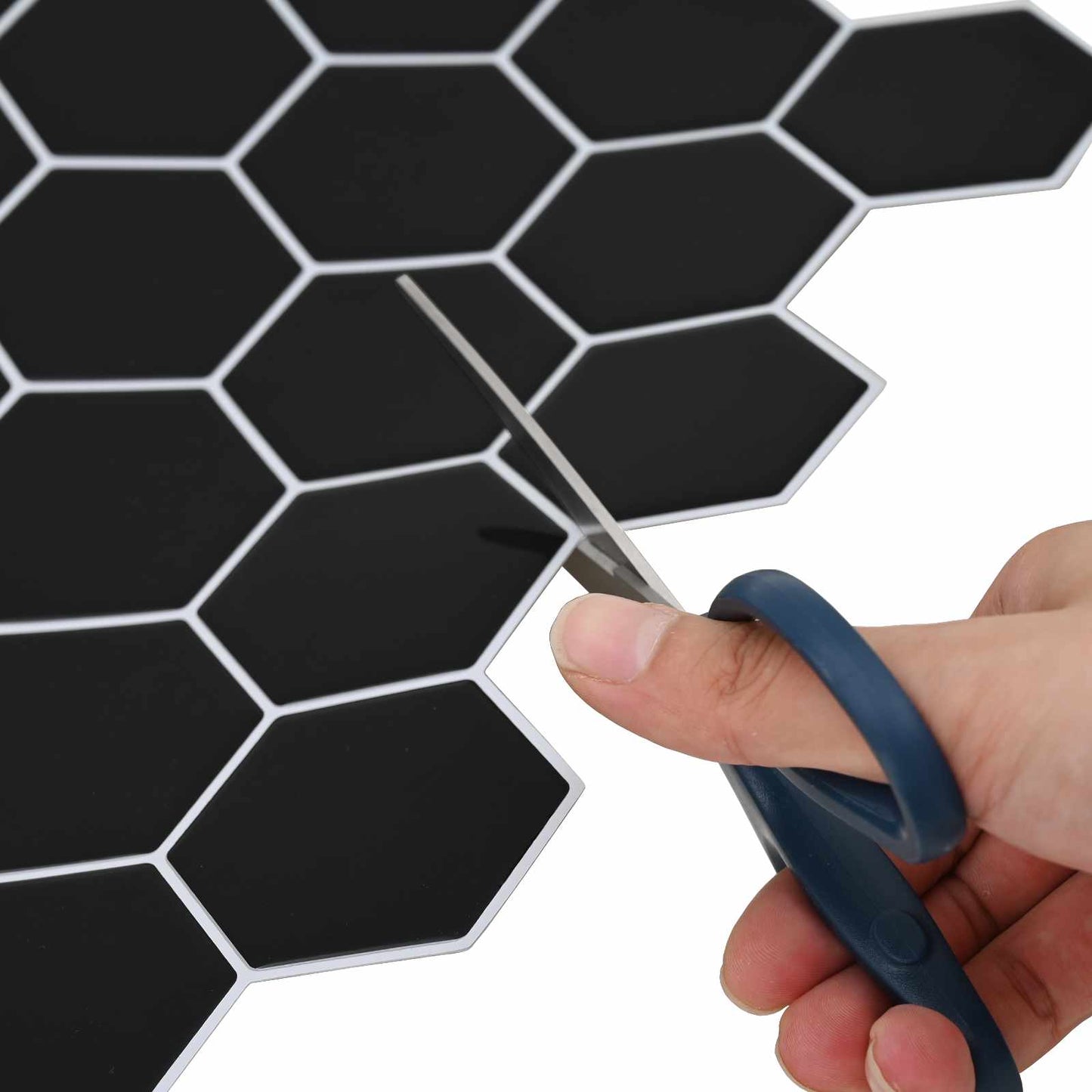 vidaXL Hexagon Tile 20 pcs Black 30 x 30 cm Polyurethane and PET 5