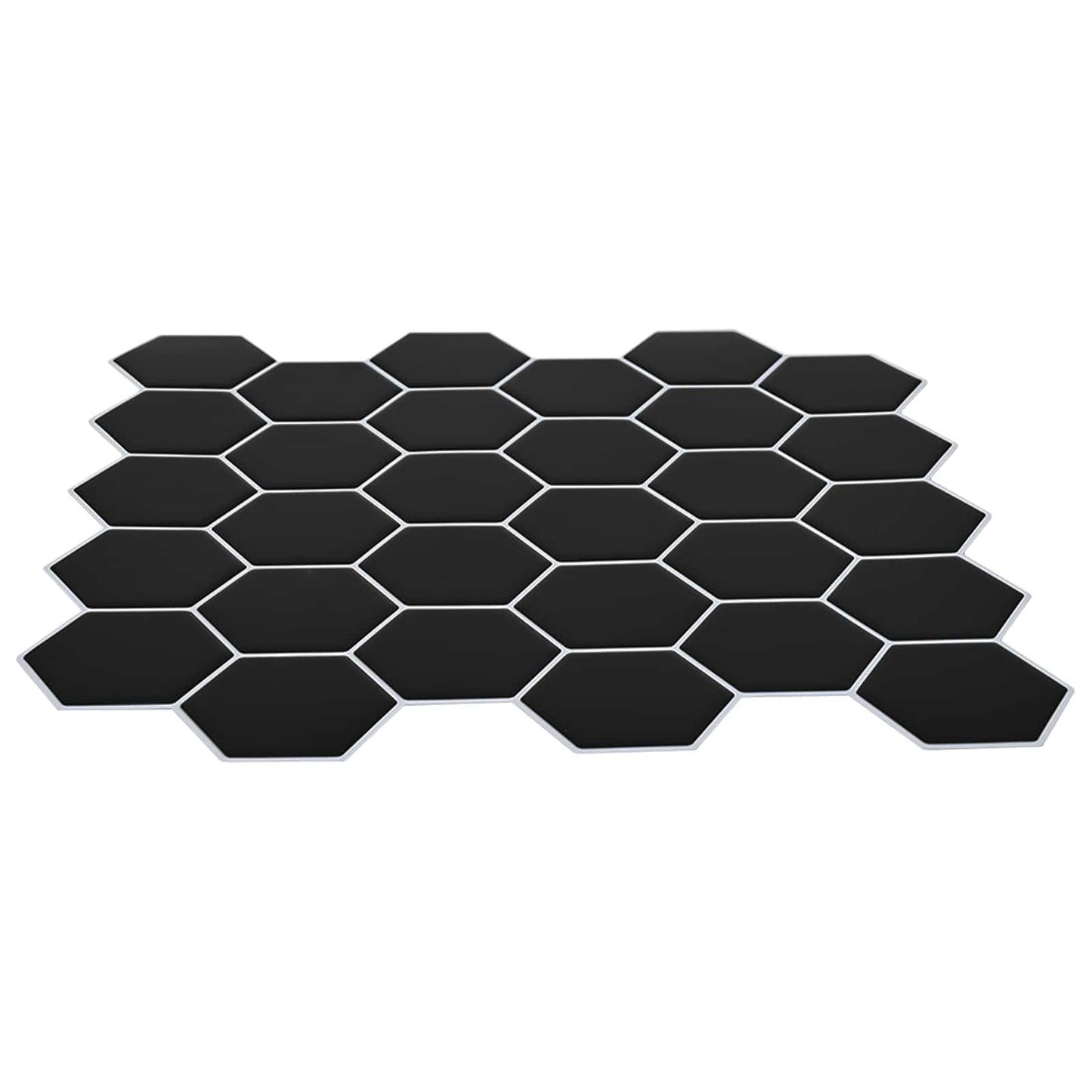 vidaXL Hexagon Tile 20 pcs Black 30 x 30 cm Polyurethane and PET 3