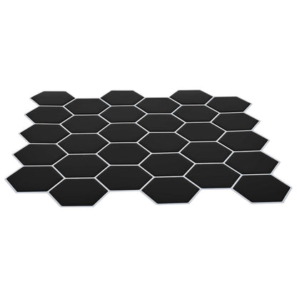 vidaXL Hexagon Tile 20 pcs Black 30 x 30 cm Polyurethane and PET 3
