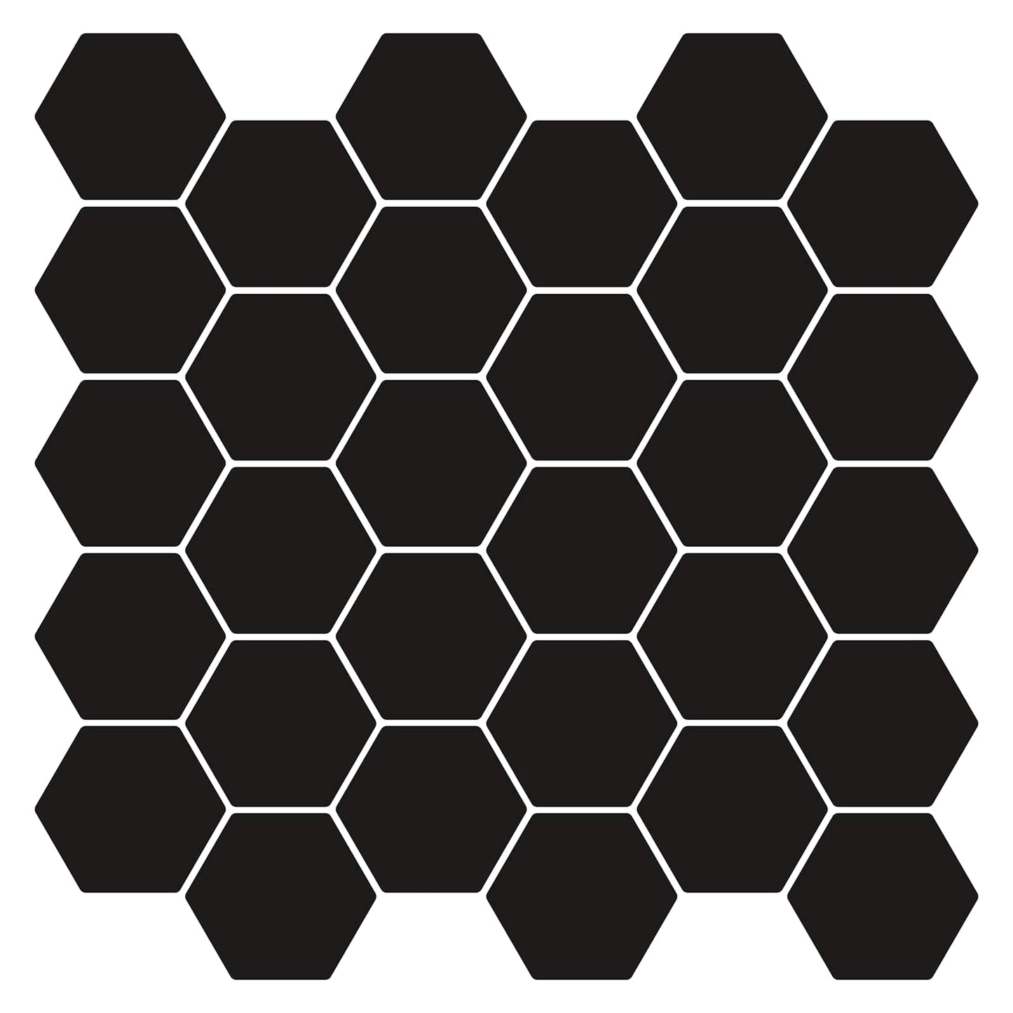 vidaXL Hexagon Tile 20 pcs Black 30 x 30 cm Polyurethane and PET 1