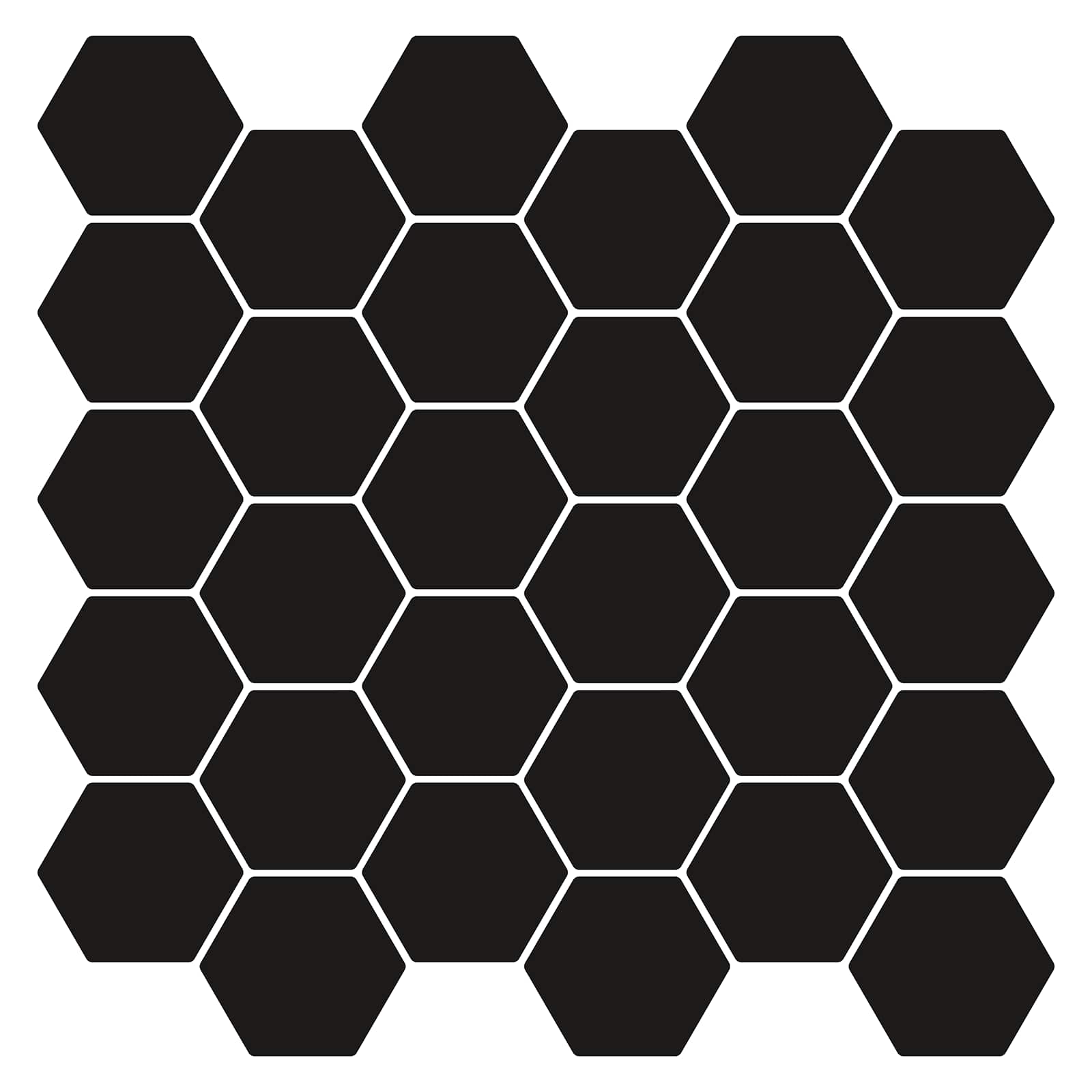 vidaXL Hexagon Tile 20 pcs Black 30 x 30 cm Polyurethane and PET 1
