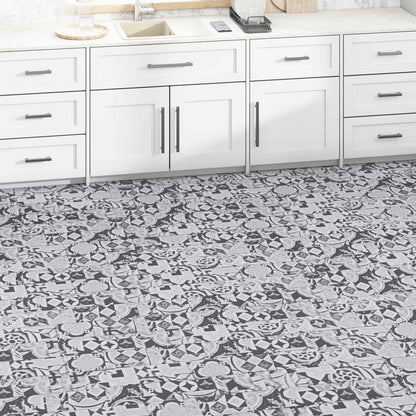 Flooring Planks 36 pcs PVC 5.02 m² Black and white–Striped wood Grey pattern