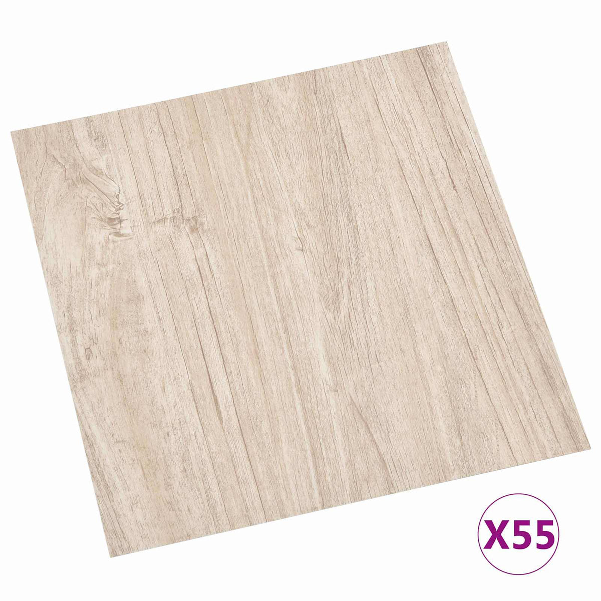 Flooring Planks 5.11 m² 55 pcs PVC Taupe–Wood structure grey White and wood colour