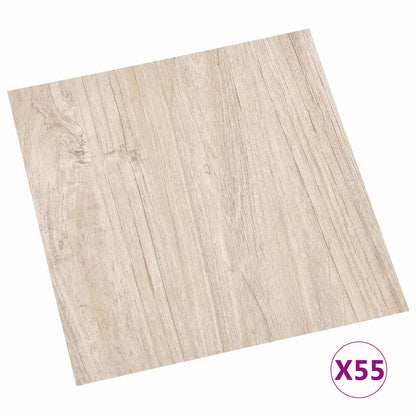 Flooring Planks 5.11 m² 55 pcs PVC Taupe–Wood structure grey White and wood colour