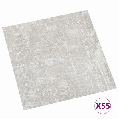 Flooring Planks 5.11 m² 55 pcs PVC Taupe–Wood structure grey White and wood