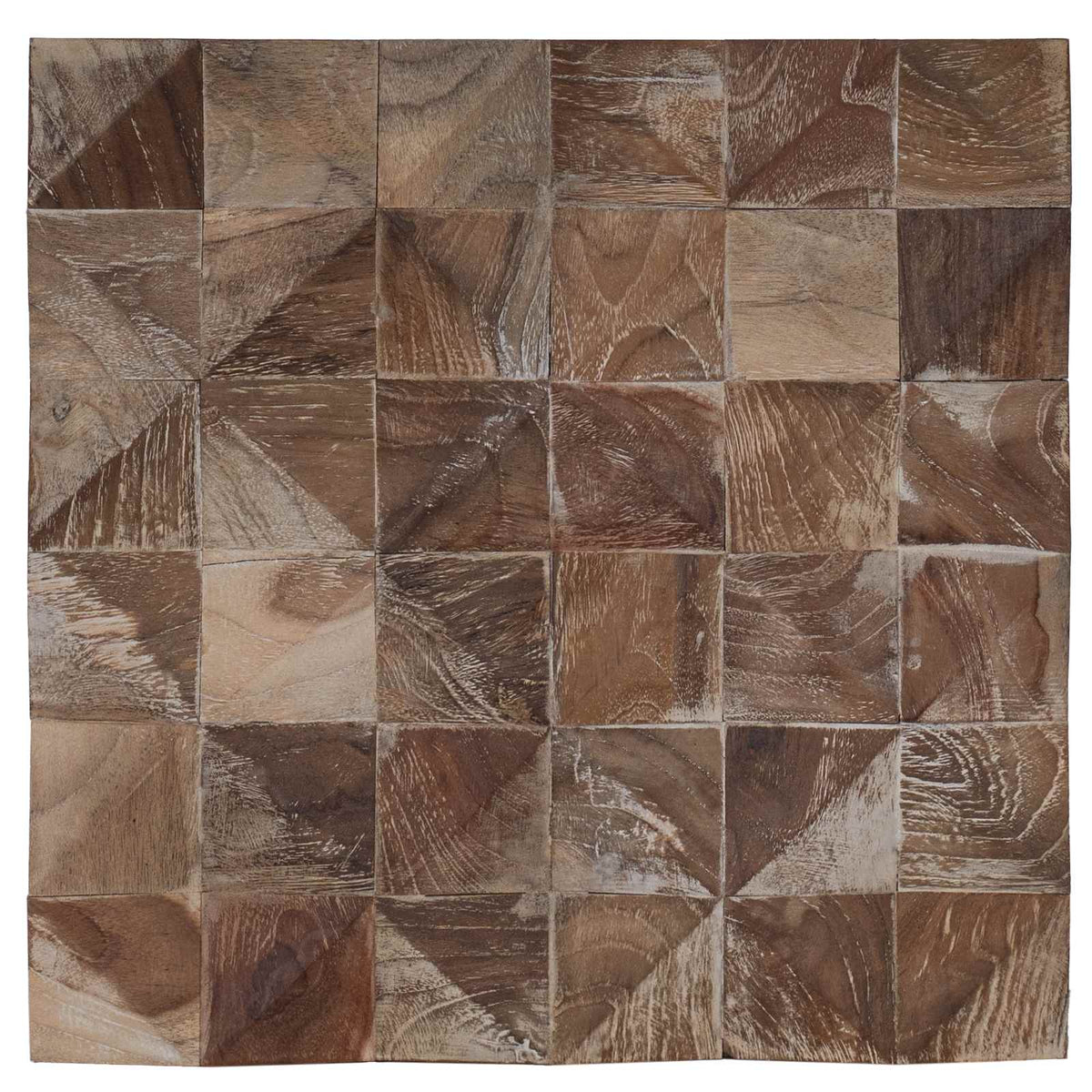 vidaXL Wall Panel 11 pcs Whitewashed 30 x 30 x 2 cm Solid Teak wood 1