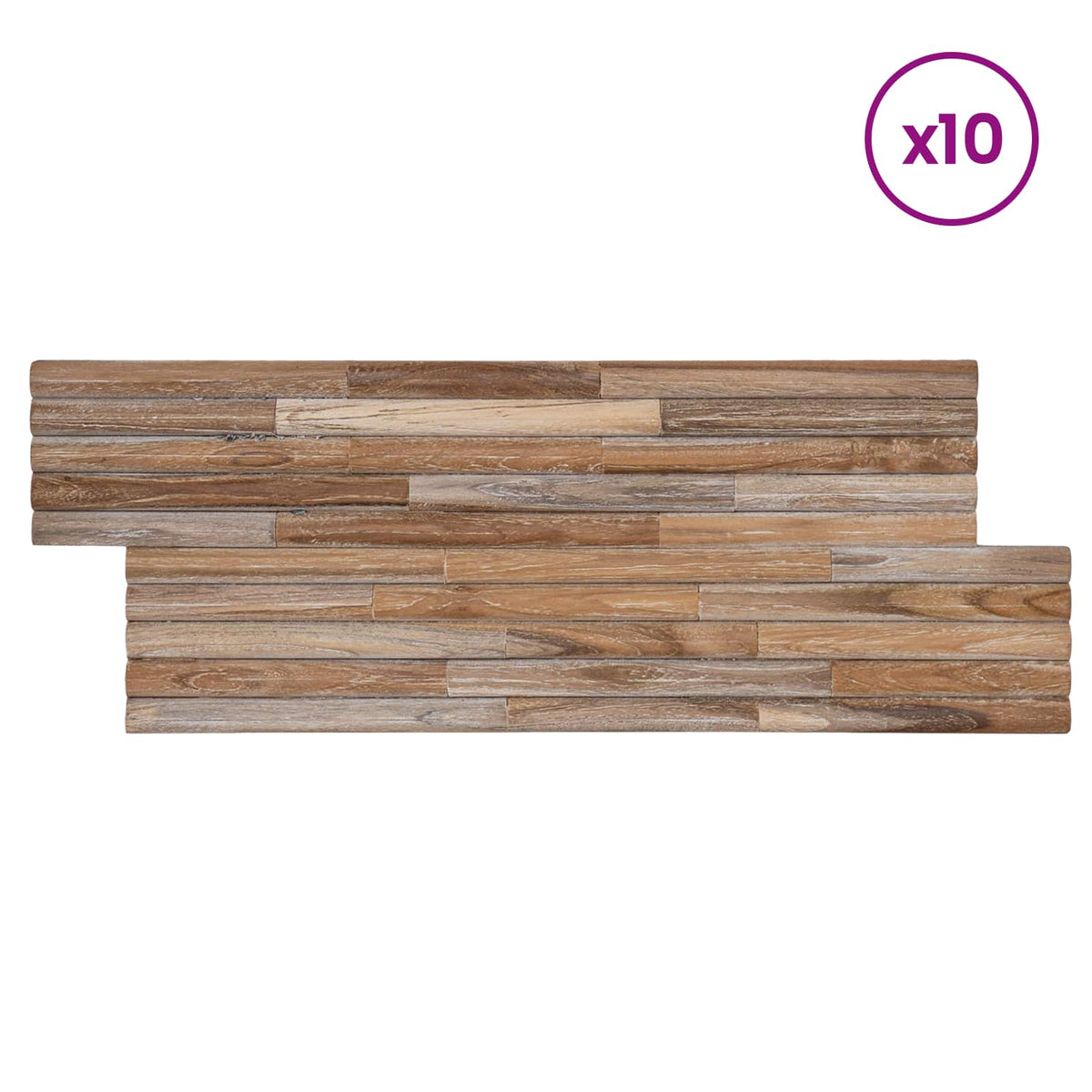 Wall Panel 10 pcs 55 x 20 x 2 cm White