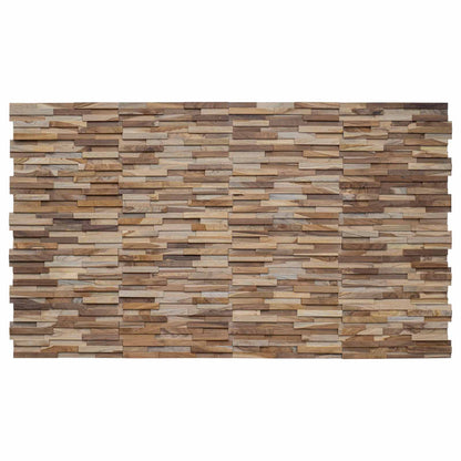 vidaXL Wall Panel 10 pcs Natural 56 x 18 x 2 cm Solid Teak wood 4