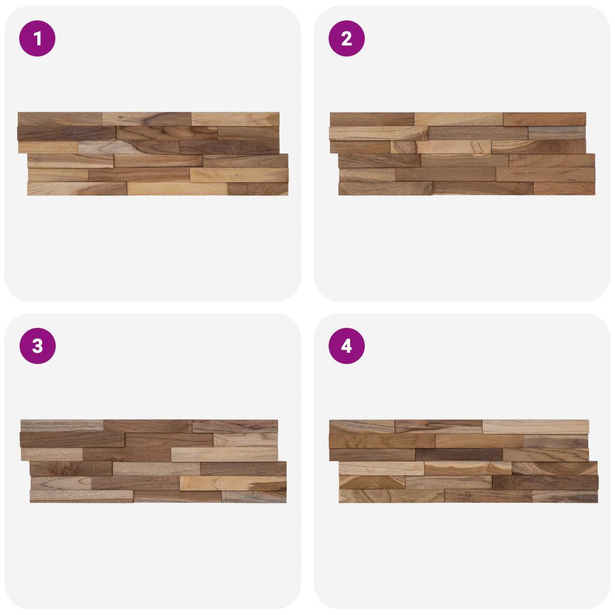 vidaXL Wall Panel 10 pcs Natural 56 x 18 x 2 cm Solid Teak wood 6