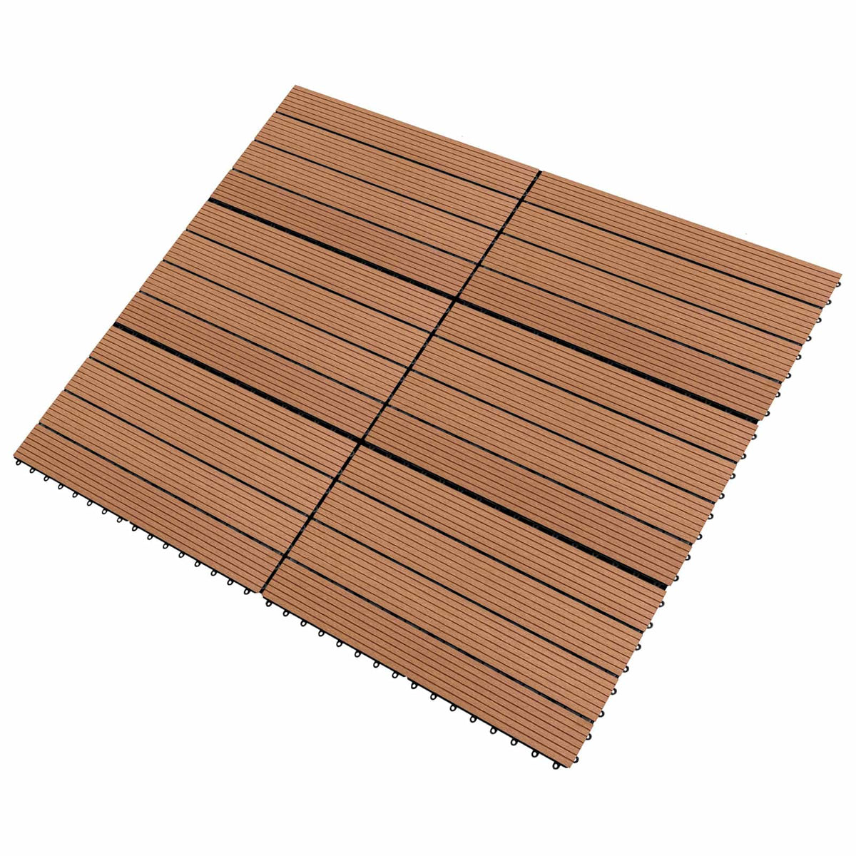 Decking Tile 6 pcs 60 x 30 cm WPC Brown